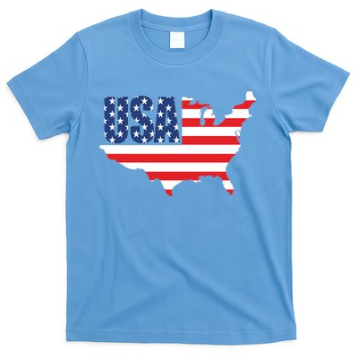 USA American US Flag Map Patriotic T-Shirt