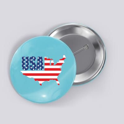 USA American US Flag Map Patriotic Button