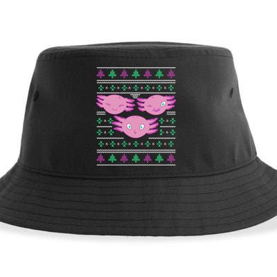 Ultimate Axolotl Ugly Christmas Sustainable Bucket Hat