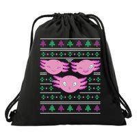 Ultimate Axolotl Ugly Christmas Drawstring Bag