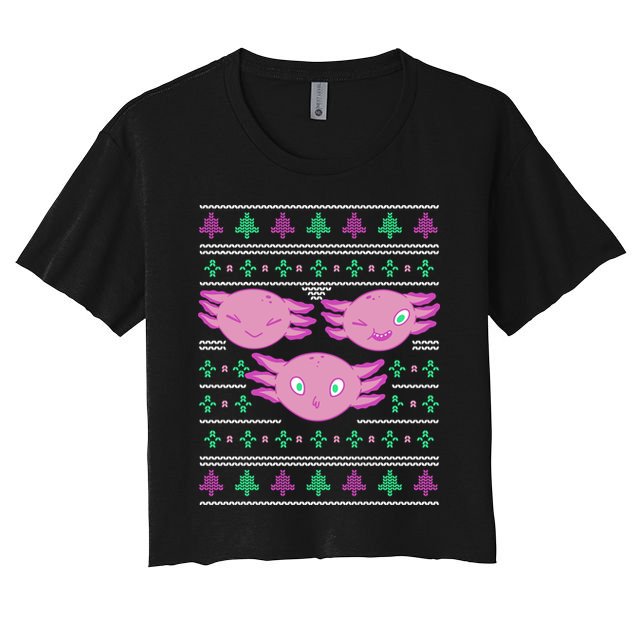 Ultimate Axolotl Ugly Christmas Crop Top