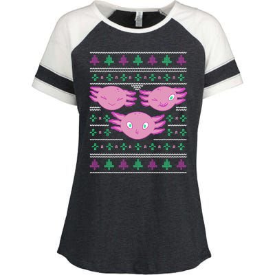 Ultimate Axolotl Ugly Christmas Enza Ladies Jersey Colorblock Tee