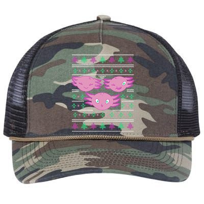 Ultimate Axolotl Ugly Christmas Retro Rope Trucker Hat Cap