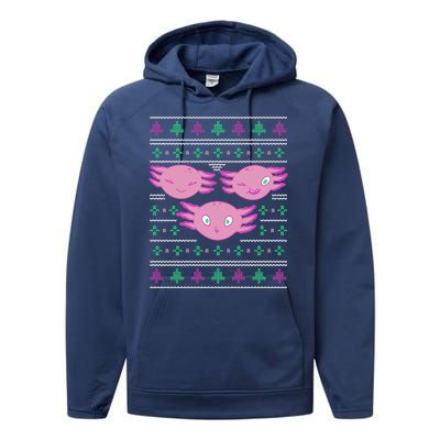 Ultimate Axolotl Ugly Christmas Performance Fleece Hoodie