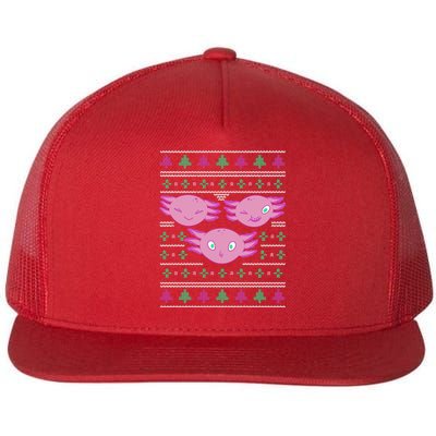 Ultimate Axolotl Ugly Christmas Flat Bill Trucker Hat