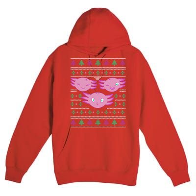 Ultimate Axolotl Ugly Christmas Premium Pullover Hoodie