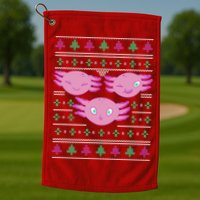 Ultimate Axolotl Ugly Christmas Golf Towel