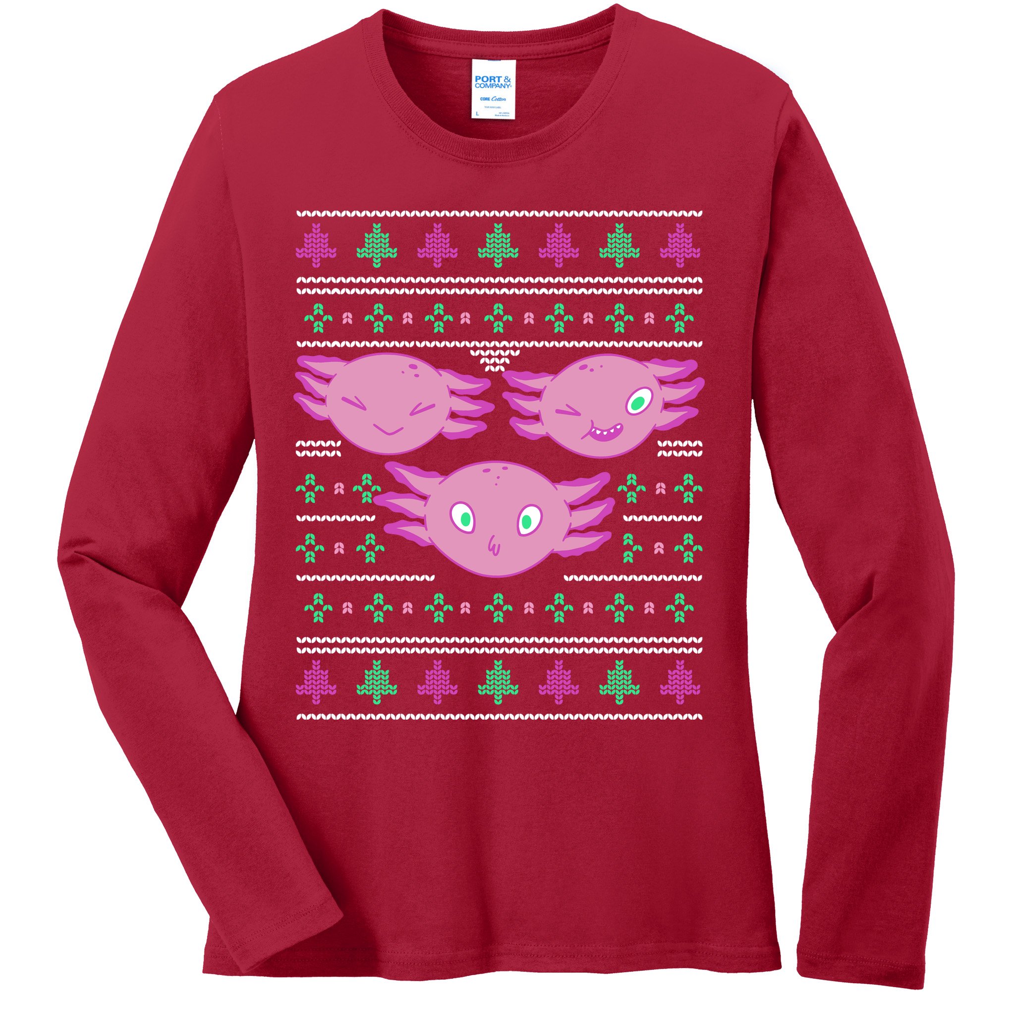 Ultimate Axolotl Ugly Christmas Ladies Long Sleeve Shirt