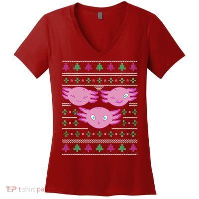 Ultimate Axolotl Ugly Christmas Women's V-Neck T-Shirt