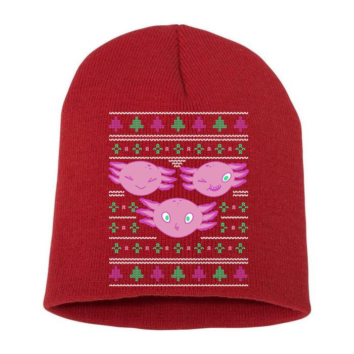 Ultimate Axolotl Ugly Christmas Short Acrylic Beanie