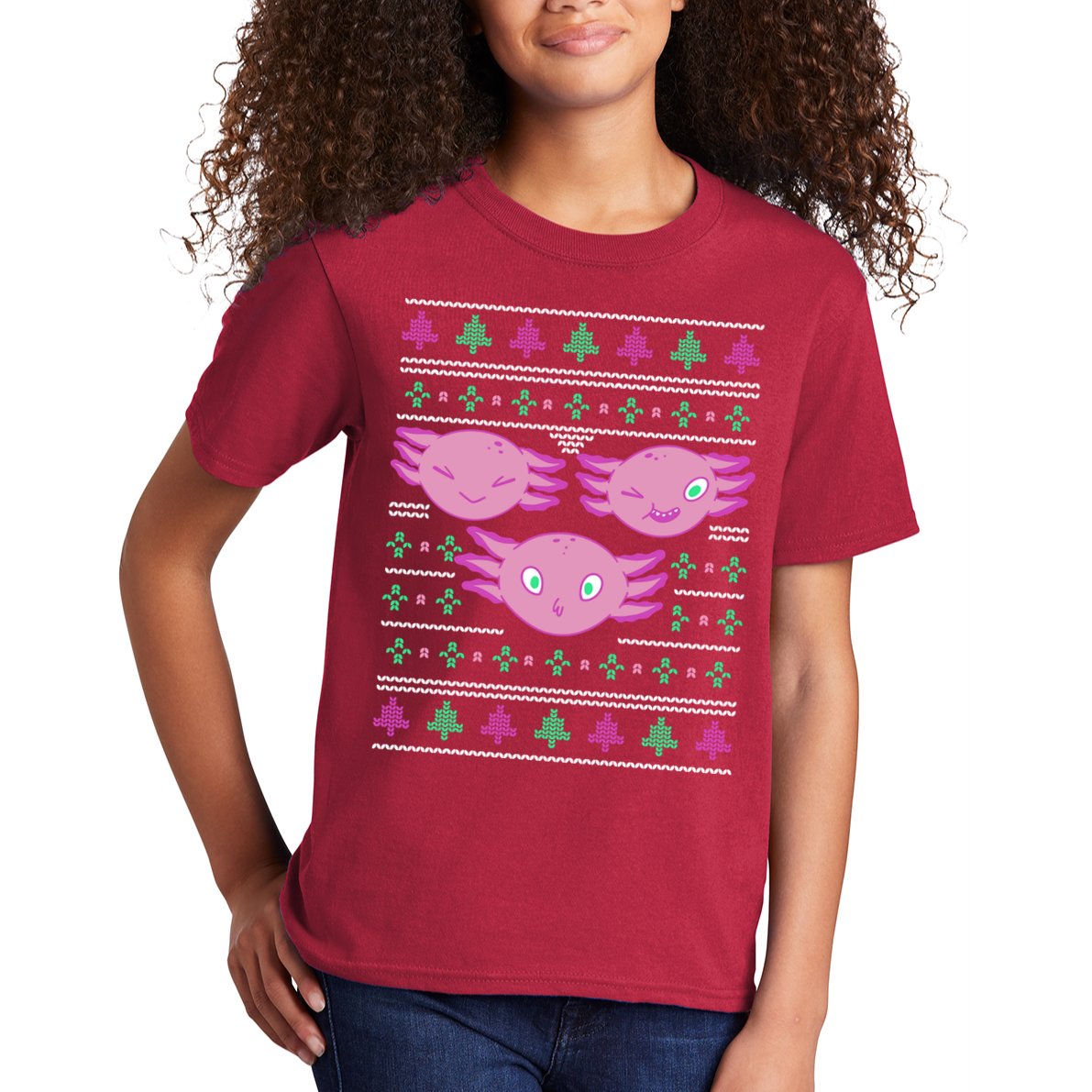 Ultimate Axolotl Ugly Christmas Kids T-Shirt