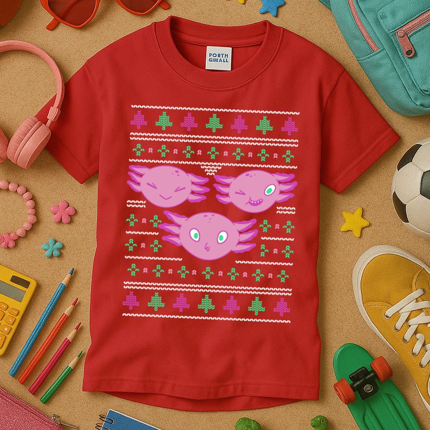 Ultimate Axolotl Ugly Christmas Kids T-Shirt