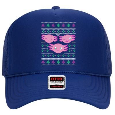 Ultimate Axolotl Ugly Christmas High Crown Mesh Back Trucker Hat