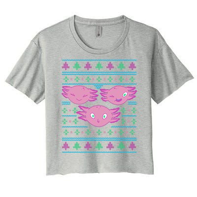 Ultimate Axolotl Ugly Christmas Women's Crop Top Tee