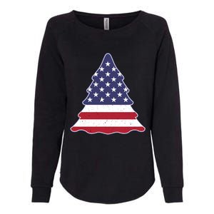 Usa America Ugly Christmas Tree Patriotic Flag Merry Xmas Gift Womens California Wash Sweatshirt