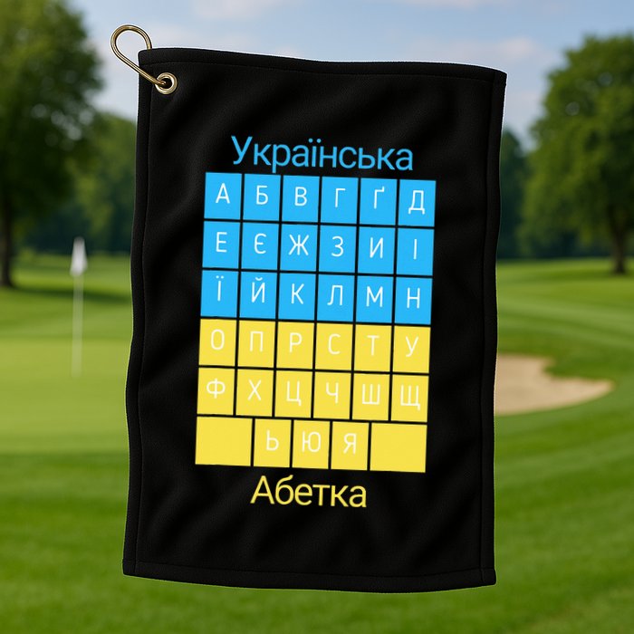 Ukrainian Alphabet Golf Towel