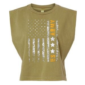 US Army Usa Grunge Flag Army Garment-Dyed Women's Muscle Tee