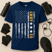 US Army Usa Grunge Flag Army Cooling Performance Crew T-Shirt