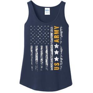 US Army Usa Grunge Flag Army Ladies Essential Tank