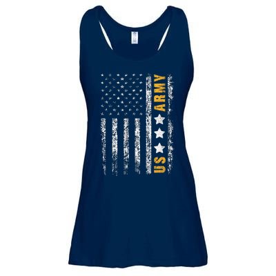 US Army Usa Grunge Flag Army Ladies Essential Flowy Tank