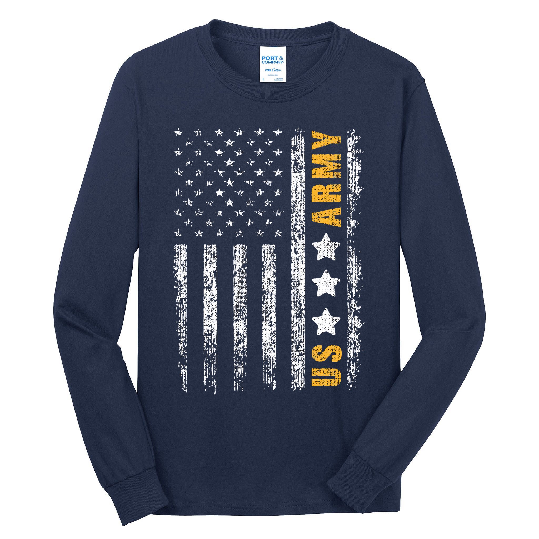 US Army Usa Grunge Flag Army Tall Long Sleeve T-Shirt