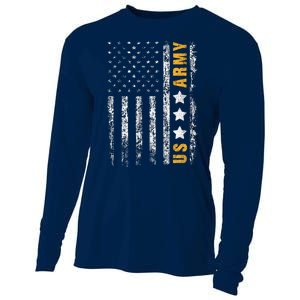 US Army Usa Grunge Flag Army Cooling Performance Long Sleeve Crew