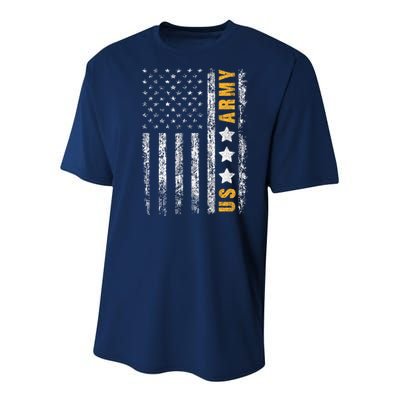 US Army Usa Grunge Flag Army Youth Performance Sprint T-Shirt