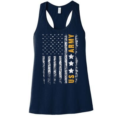 US Army Usa Grunge Flag Army Women's Racerback Tank