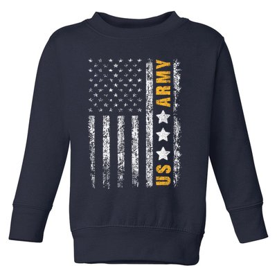 US Army Usa Grunge Flag Army Toddler Sweatshirt