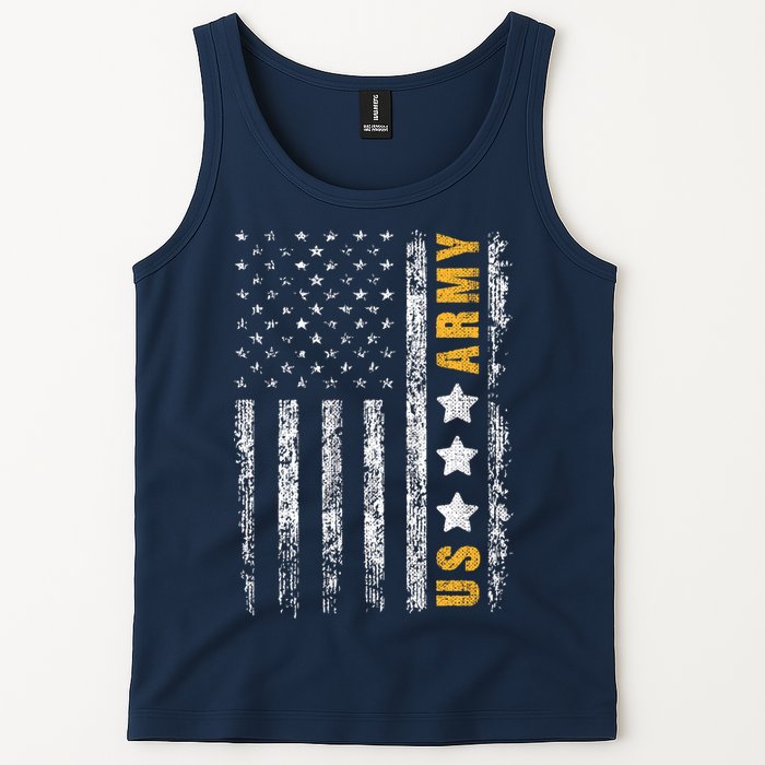 US Army Usa Grunge Flag Army Tank Top