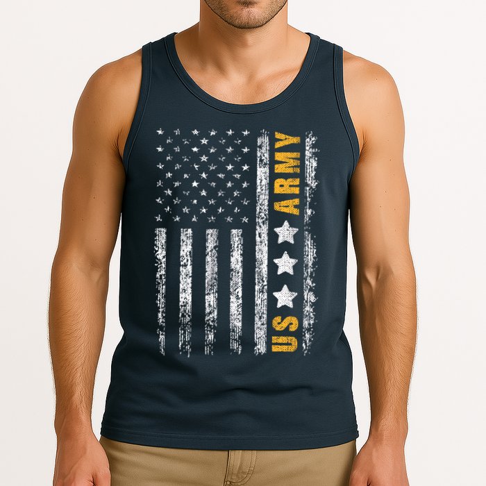 US Army Usa Grunge Flag Army Tank Top