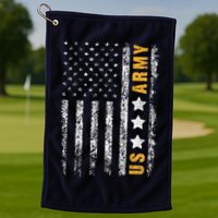 US Army Usa Grunge Flag Army Golf Towel