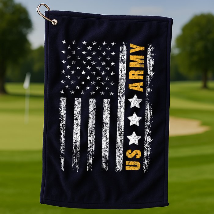 US Army Usa Grunge Flag Army Golf Towel