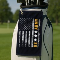 US Army Usa Grunge Flag Army Golf Towel