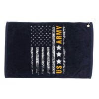 US Army Usa Grunge Flag Army Grommeted Golf Towel