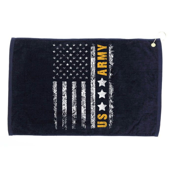 US Army Usa Grunge Flag Army Grommeted Golf Towel