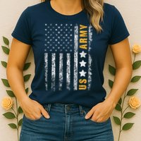 US Army Usa Grunge Flag Army Womens T-Shirt