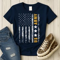 US Army Usa Grunge Flag Army Womens T-Shirt