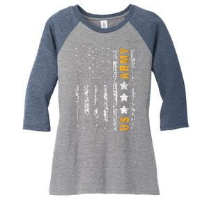 US Army Usa Grunge Flag Army Women's Tri-Blend 3/4-Sleeve Raglan Shirt