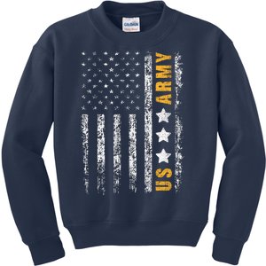 US Army Usa Grunge Flag Army Kids Sweatshirt