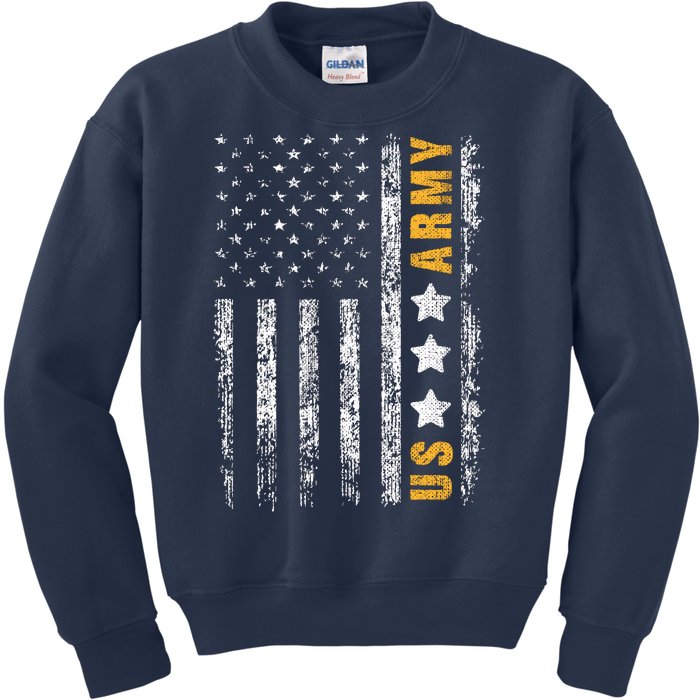 US Army Usa Grunge Flag Army Kids Sweatshirt