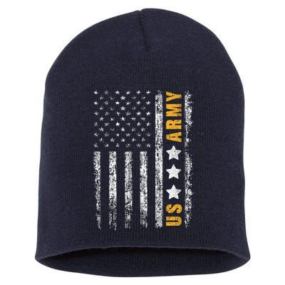 US Army Usa Grunge Flag Army Short Acrylic Beanie