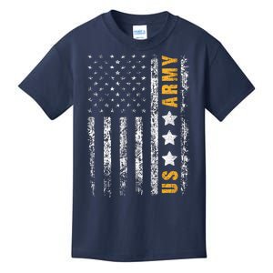 US Army Usa Grunge Flag Army Kids T-Shirt