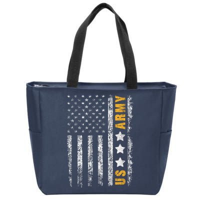 US Army Usa Grunge Flag Army Zip Tote Bag