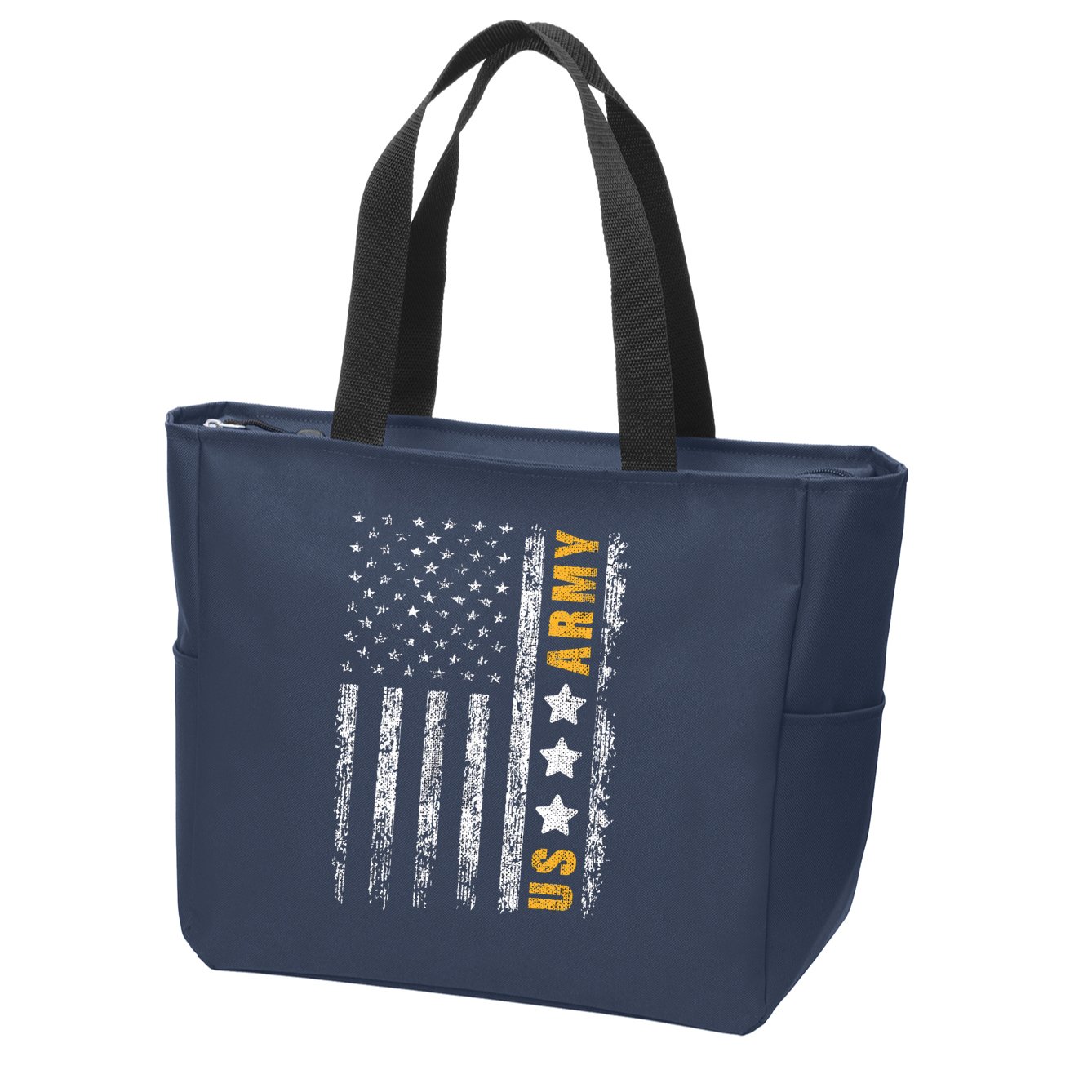 US Army Usa Grunge Flag Army Zip Tote Bag