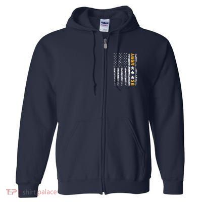 US Army Usa Grunge Flag Army Full Zip Hoodie