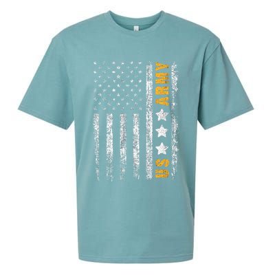 US Army Usa Grunge Flag Army Sueded Cloud Jersey T-Shirt