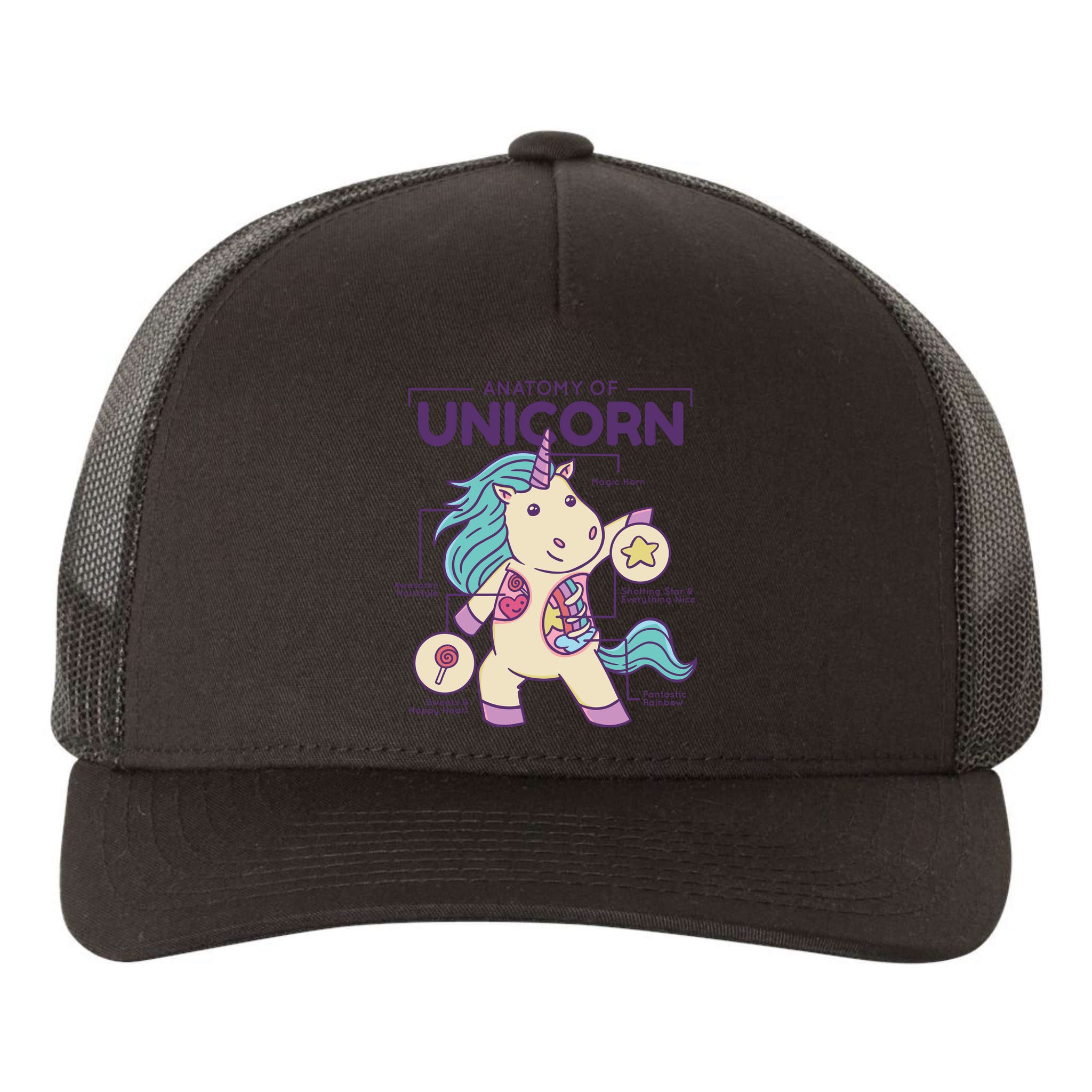 Unicorn Anatomy Yupoong Adult 5-Panel Trucker Hat