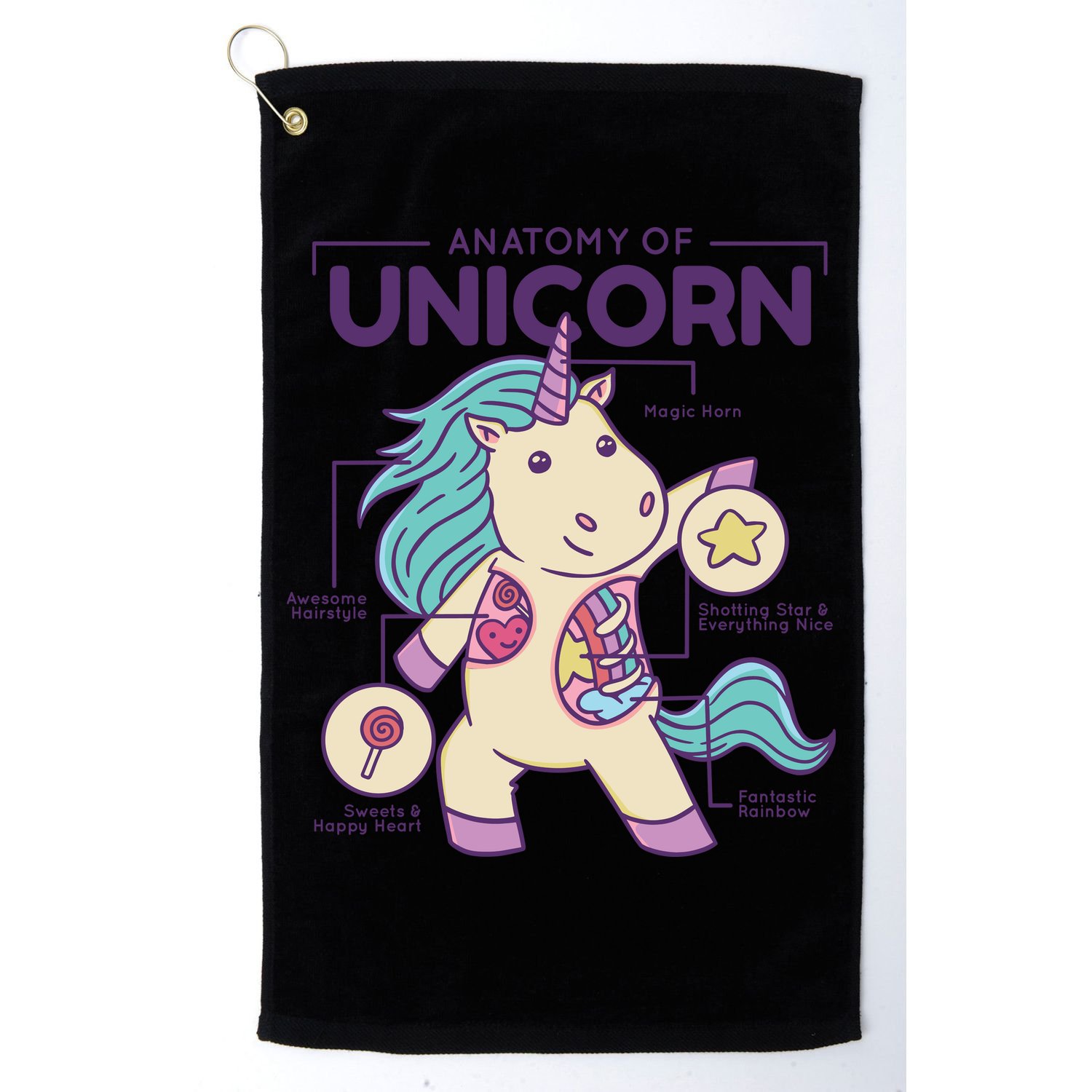 Unicorn Anatomy Golf Towel