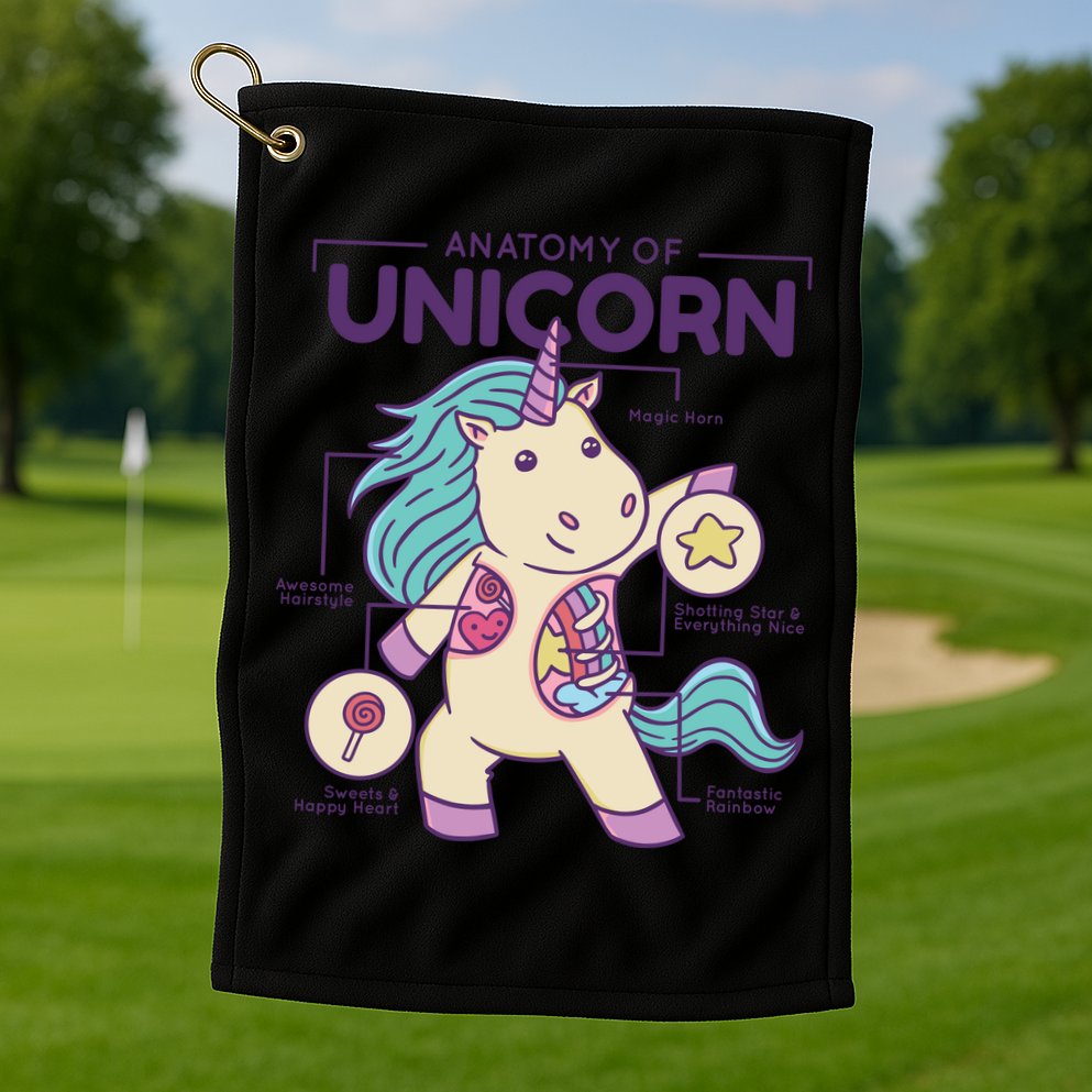 Unicorn Anatomy Golf Towel